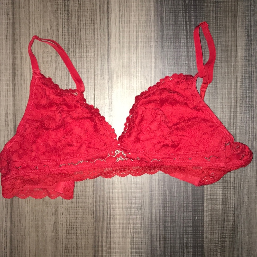 Red Laced Bra